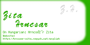 zita hrncsar business card